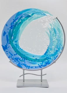Handmade Fused Glass Wave-#1