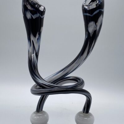Jack N’ Pulpit Candlestick Holders - (Tall) Black and White Swirl