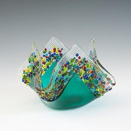 Handkerchief Votive Holder Teal Green