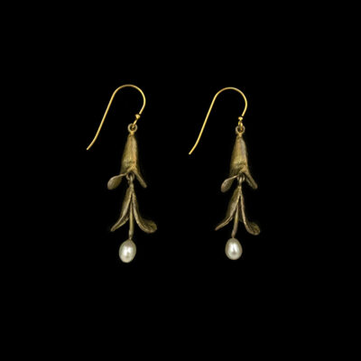 Michael Michaud Spiral Pod Long Wire Earrings — #3693