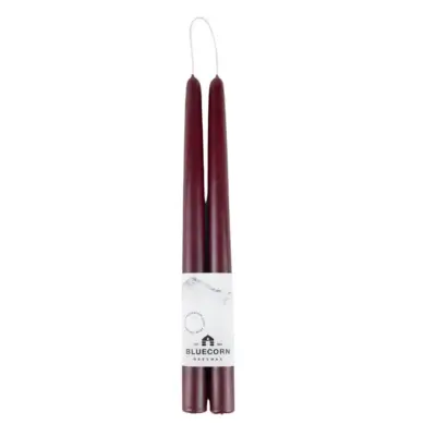 Bluecorn Beeswax Tapered Candles (Burgundy)