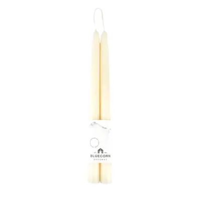 Bluecorn Beeswax Tapered Candles (Ivory)
