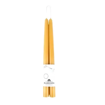 Bluecorn Beeswax Tapered Candles (Raw)