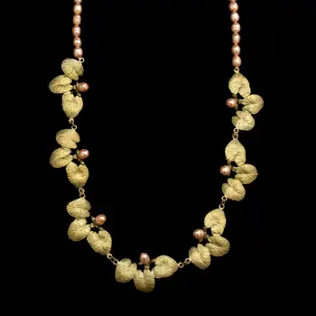 Michael Michaud Water Lily Necklace with Pearls — #9257