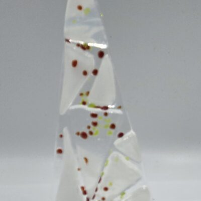 Original Lisa Fused Glass Trees - 4" White Blocks #4-1