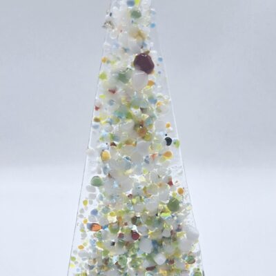 Original Lisa Fused Glass Trees - 6" Christmas Confetti #6-3