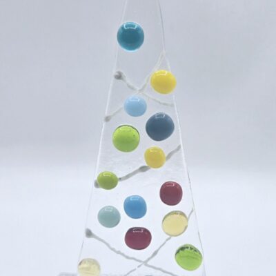 Original Lisa Fused Glass Trees - 6" Christmas Dots #6-5