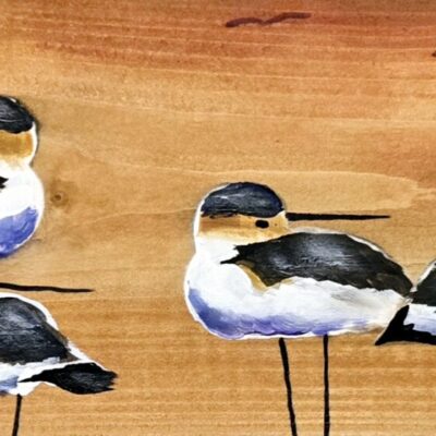 Billy Wilkie Oil on Wood Painting "Rust Pipers"