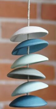 Fettle & Fire Ceramic Chimes in Blues and Greens (6-Disc Strand)
