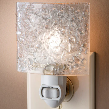 J Devlin Fused Glass Nightlight: Clear Glass Chip