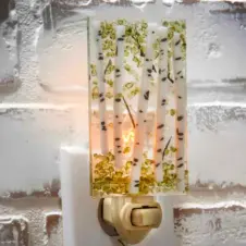 J Devlin Fused Glass Nightlight: Green Aspen (2 of 3)