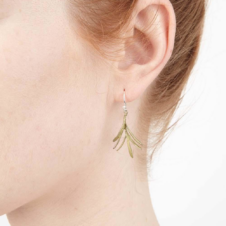 Michael Michaud Petite Herb Rosemary Wire Earrings (Model)