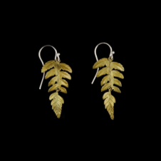 Michael Michaud Large Single Leaf Fern Wire Earrings (Pair)