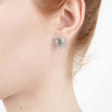 Michael Michaud Forget-Me-Not Triple Flower Post Earrings (Model)