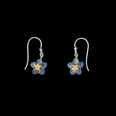 Michael Michaud Forget-Me-Not Single Flower Wire Earrings — #3559