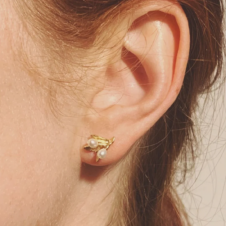 Michael Michaud Fine Night Willow Petite Post Earrings (Model)