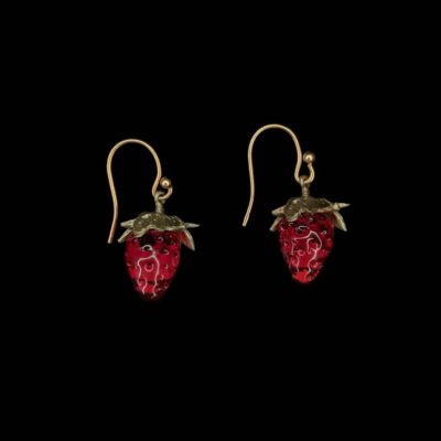 Michael Michaud Strawberry Dainty Wire Earrings — #3368