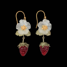 Michael Michaud Strawberry Flower Wire Drop Earrings (Pair)