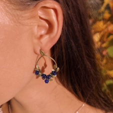 Michael Michaud Petite Blueberry Oval Post Earrings (Model)