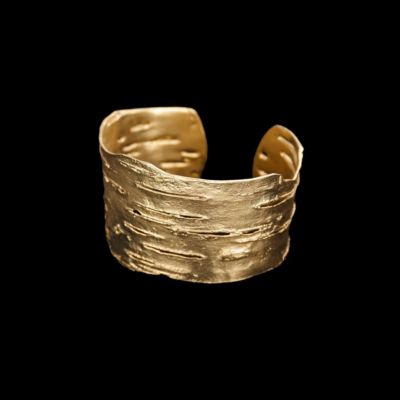 Michael Michaud Birch Bark Cuff Bracelet — Gold Plated #7116