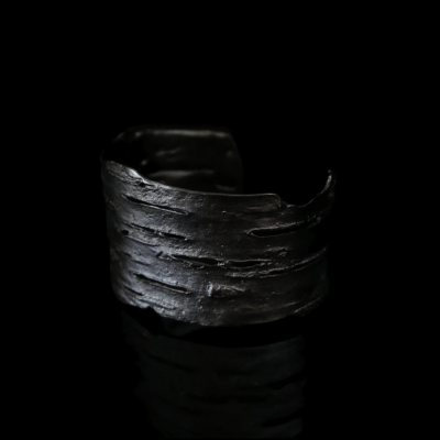 Michael Michaud Birch Bark Cuff Bracelet — Gunmetal #7116