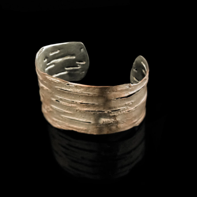 Michael Michaud Birch Bark Cuff Bracelet — Silver Plated #7116