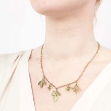 Michael Michaud Petite Herb Charm Necklace (Model)