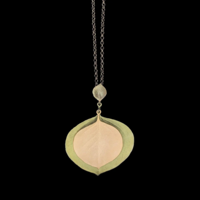 Michael Michaud Round Leaf Eucalyptus Pendant with Large Double Leaves