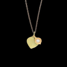 Michael Michaud Round Leaf Eucalyptus Dainty Pendant (Detail, Cocked)