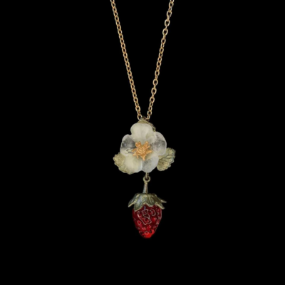 Michael Michaud Strawberry Flower Single Drop Pendant — #9423