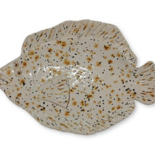 Rooted in Art Funky Flounder Ceramic Fish, #169 Cheetah