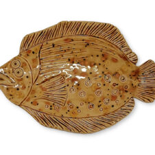 Rooted in Art Funky Flounder Ceramic Fish, #173 Safari