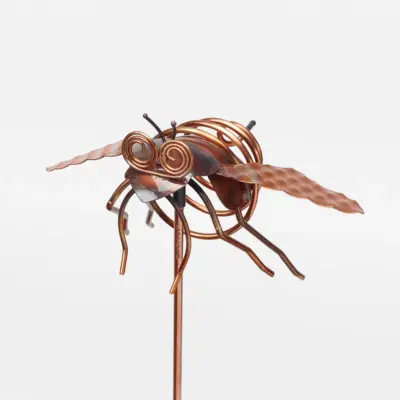 Haw Creek Forge Copper Bee Garden Stake Yard Art