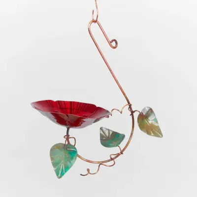 Haw Creek Forge Copper Hanging Flower Bird Feeder (Image 1)