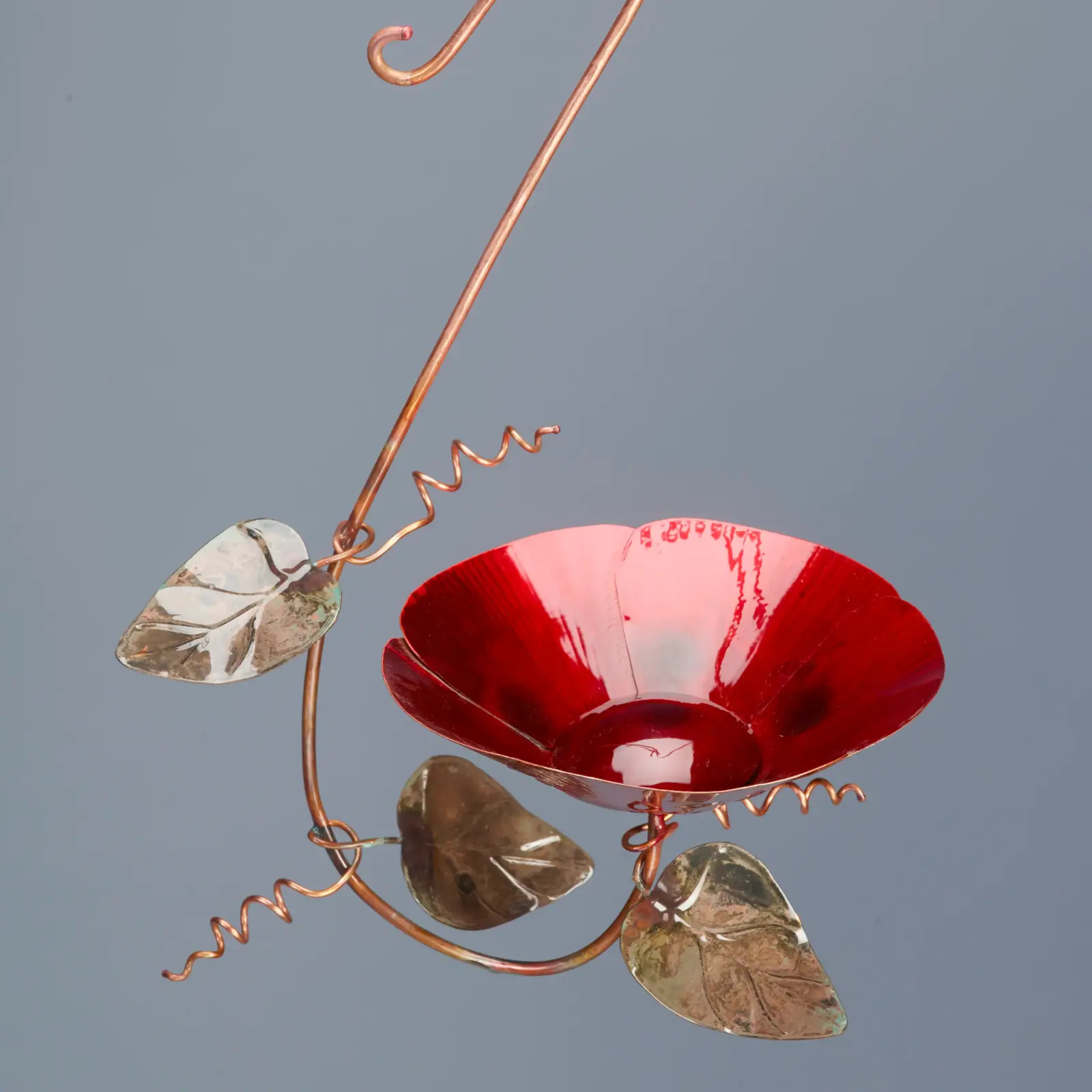HCF-BFF-002 Haw Creek Forge Copper Hanging Flower Bird Feeder (Image 2)