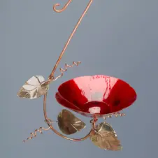 Haw Creek Forge Copper Hanging Flower Bird Feeder (Image 2)