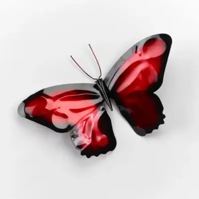 Haw Creek Forge Red Copper Butterfly Garden Stake Yard Art