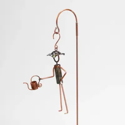 Haw Creek Forge Garden Folk Copper Gardener Hanging Garden Stake Yard Art