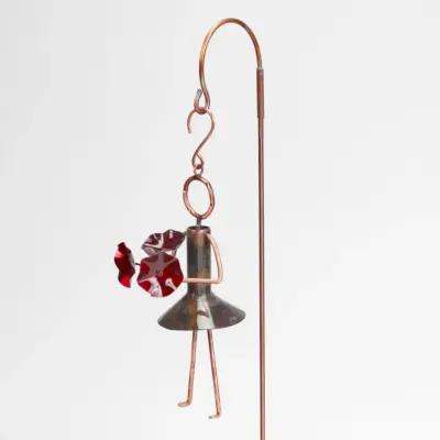 Haw Creek Forge Garden Folk Copper Flower Girl Hanging Garden Stake Yard Art