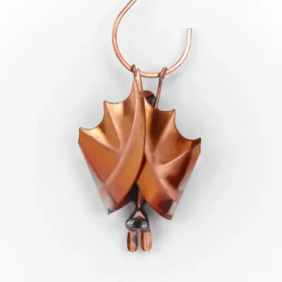 Haw Creek Forge Copper Sleeping Bat Hanging Ornament