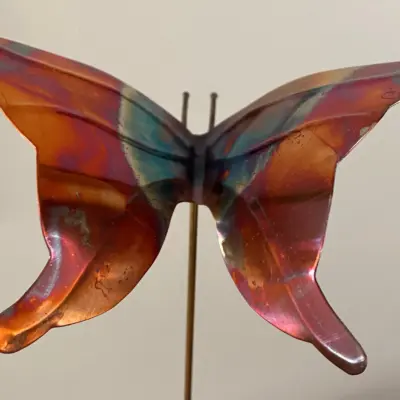 Haw Creek Forge Small Copper Butterfly Garden Stake Yard Art