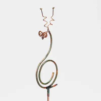 Haw Creek Forge Small Copper Snail Garden Stake Yard Art