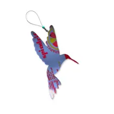 Seatree Studio Whimcycle Designs Recycled Aluminum Can Blue Hummingbird Ornament