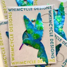Seatree Studio Whimcycle Designs Recycled Aluminum Can Blue Hummingbird Ornament