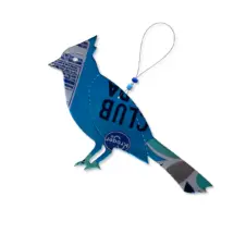 Seatree Studio Whimcycle Designs Recycled Aluminum Can Blue Jay Ornament