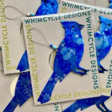 Seatree Studio Whimcycle Designs Recycled Aluminum Can Blue Jay Ornament