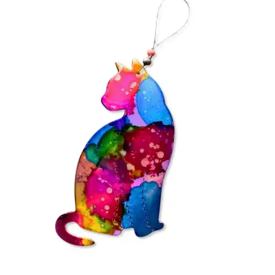Seatree Studio Whimcycle Designs Recycled Aluminum Can Kitty Cat Ornament