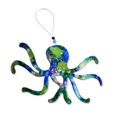 Seatree Studio Whimcycle Designs Recycled Aluminum Can Octopus Ornament