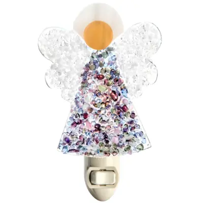 J Devlin Glass Art Fused Stained Glass Angel Nightlight