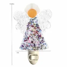 J Devlin Glass Art Fused Stained Glass Angel Nightlight 004